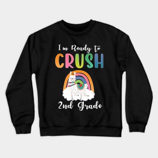 I'm ready to Crush 2nd Grade Funny Llama Back to School Crewneck Sweatshirt